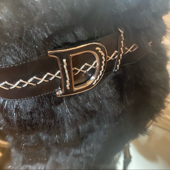 DIOR by Christian Dior Black Ankle Fur Boots Size 7 - Picture 5 of 8